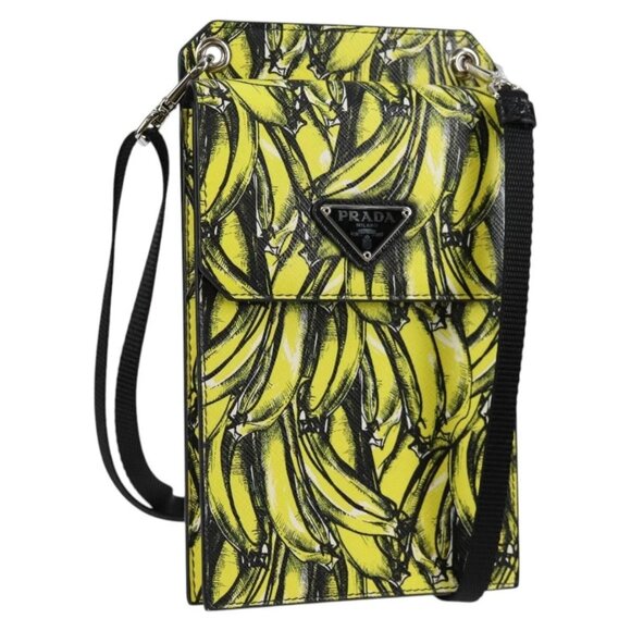 PRADA Smartphone Case Pouch Safiano Yellow 2ZH068 Auth 139022M - Picture 1 of 16